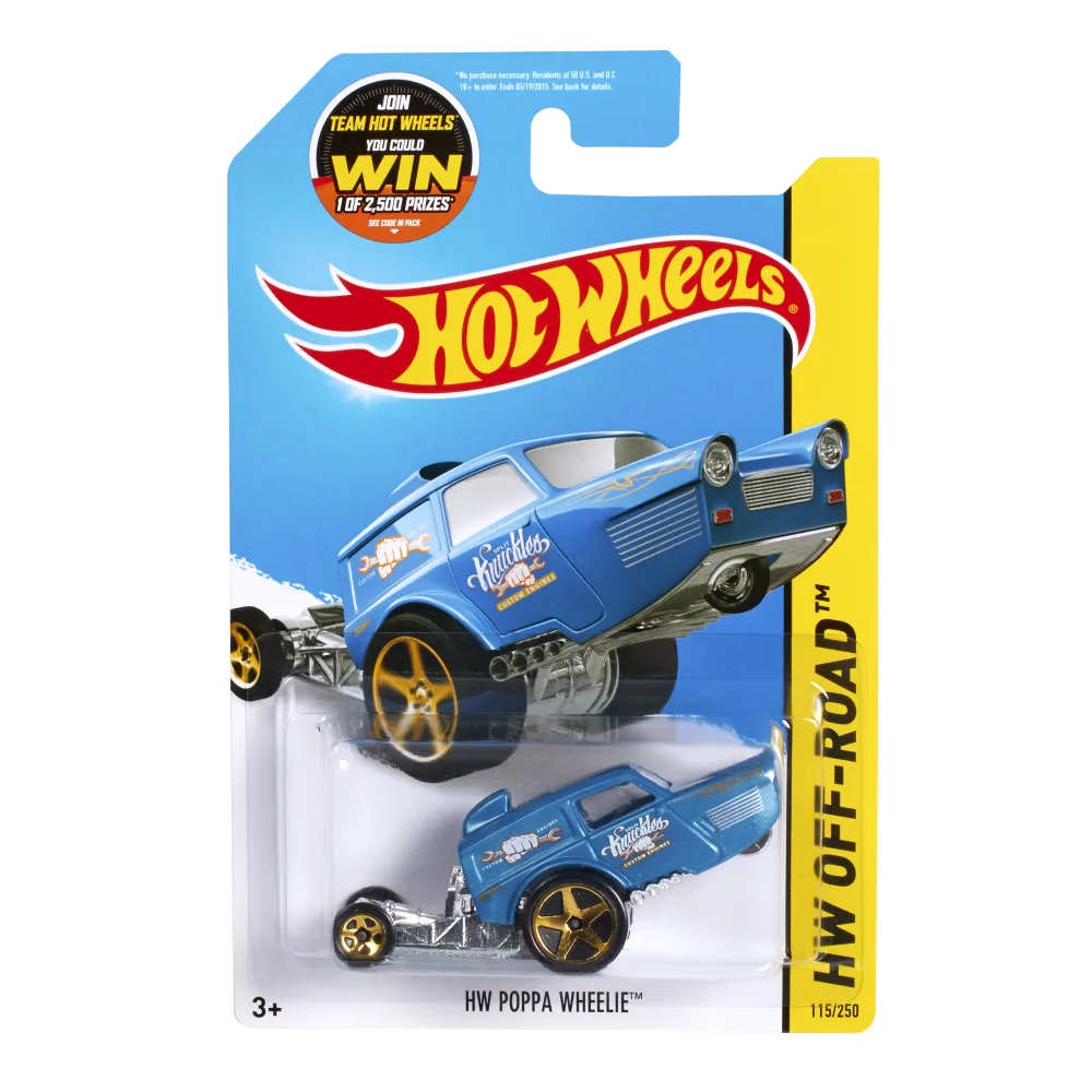 HW Poppa Wheelie — CFJ53 — Metalflake Blue — imagem 2