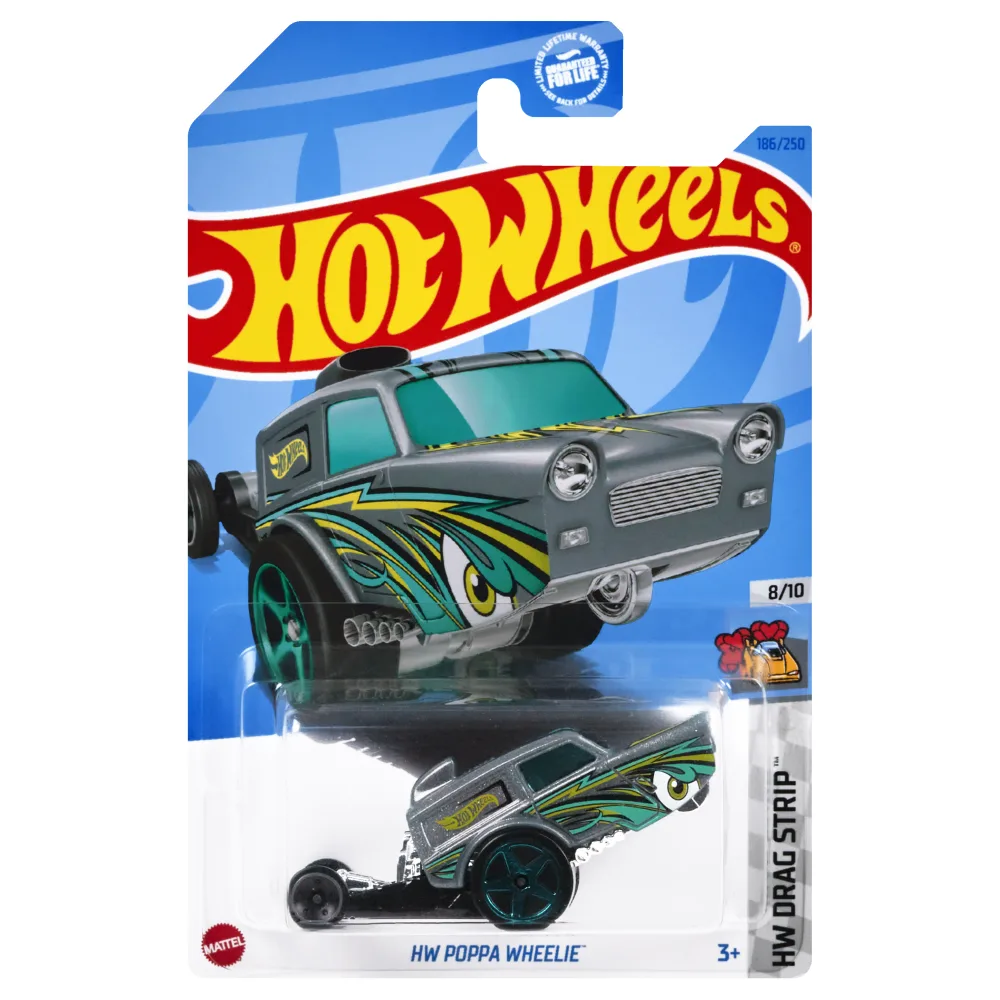 HW Poppa Wheelie — HKK06 — Metalflake Gray — imagem 2