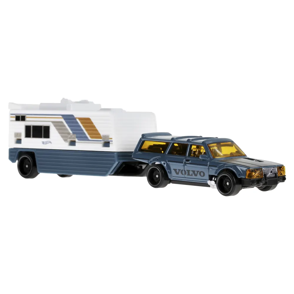 Volvo 240 Drift Camper — HVD99 — "Moody" Blue w/ White Trailer — imagem 5