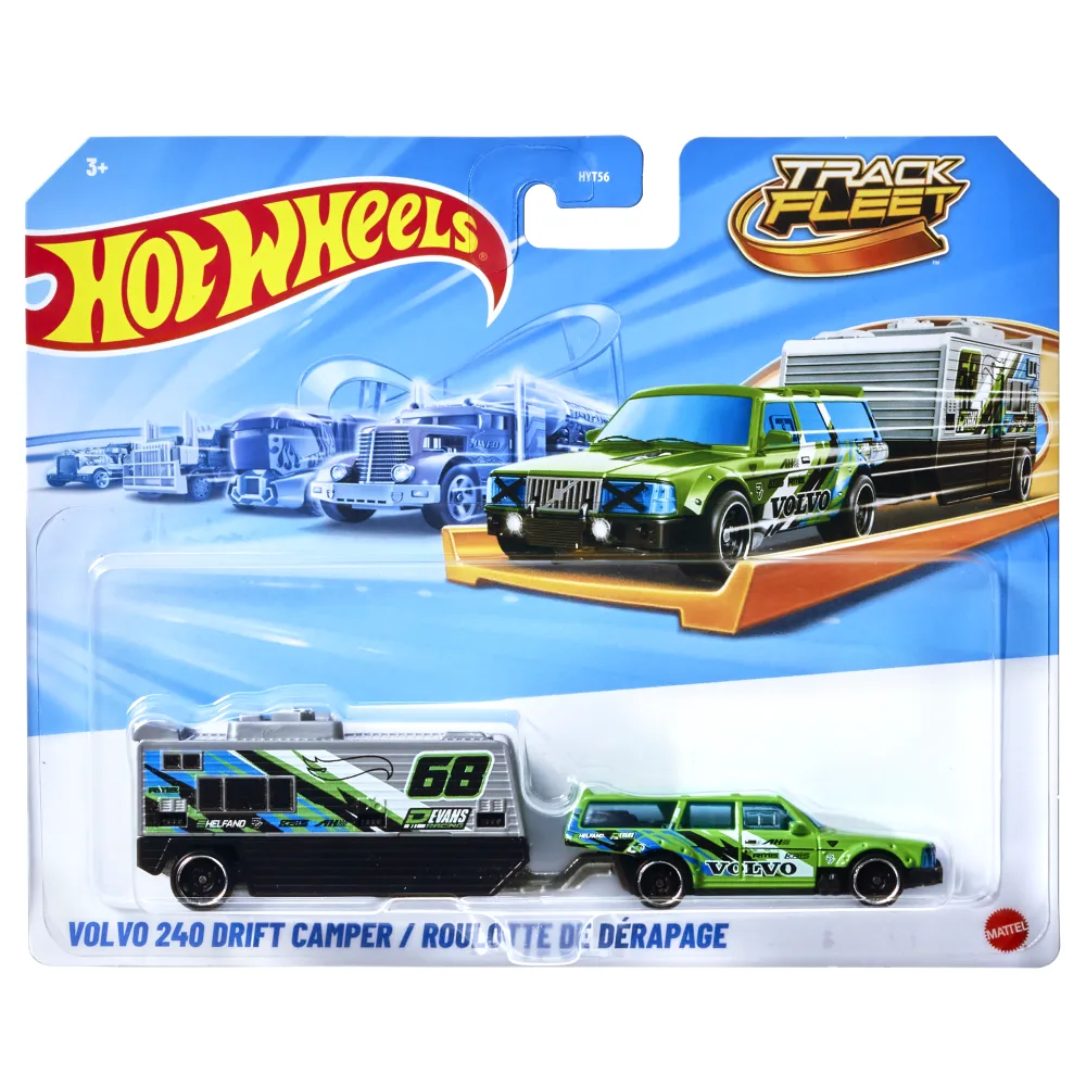 Volvo 240 Drift Camper — JKP36 — Green w/ "Moody" Black & Gray Trailer — imagem 2