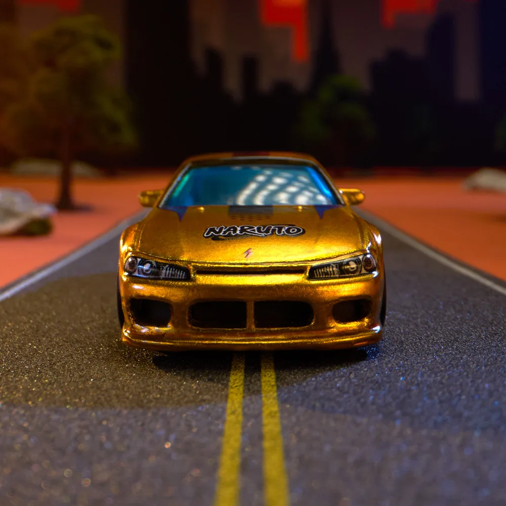 Hot Wheels x NARUTO Nissan Silvia (S15) — JNN04 — Frosted Spectraflame Gold — imagem 6